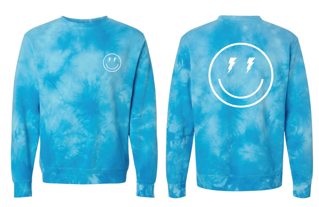 BLUE TIE DYE CREW NECK